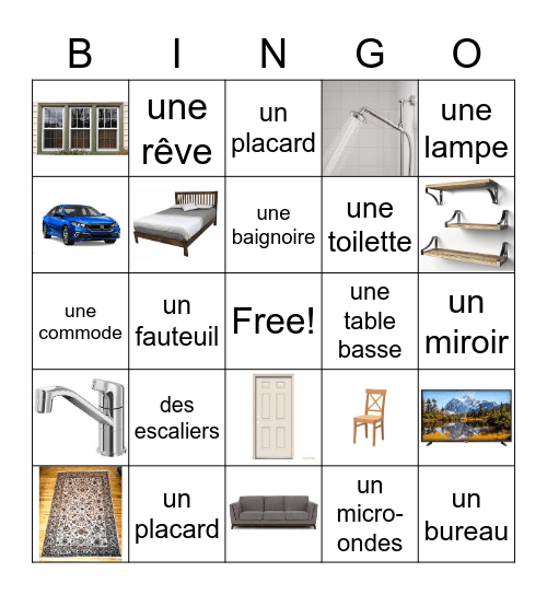 Au restaurant Bingo Card