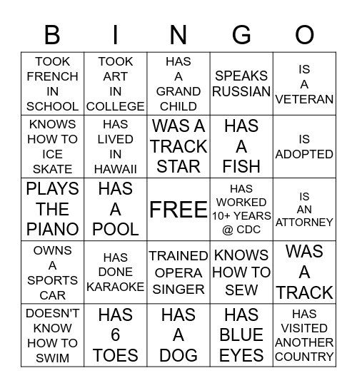 WORK BINGO Card