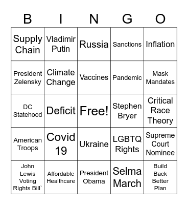 SOTU BINGO Card