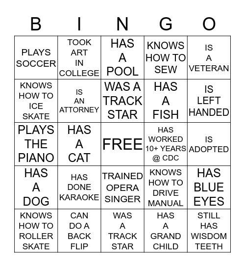 WORK BINGO Card