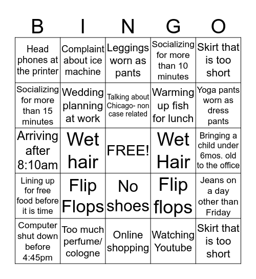 Worthless Bingo Card