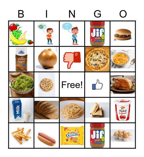 Food Bingo Card