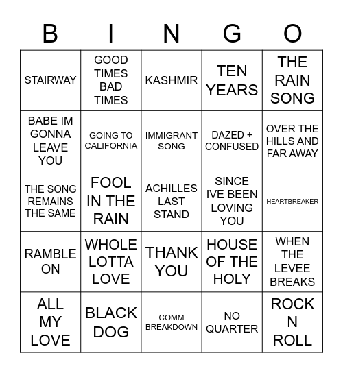 GET YOUR LED OUT Bingo Card