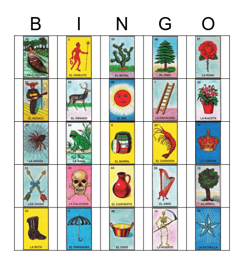 Loteria Mexicana Bingo Card