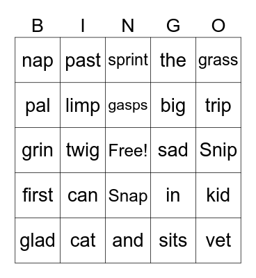Friday BINGO Card