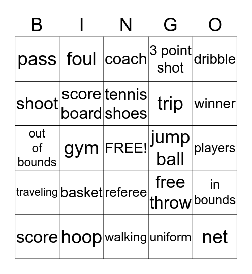 BASKETBALL Bingo Card