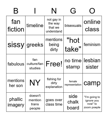 L&G Bingo!! Bingo Card
