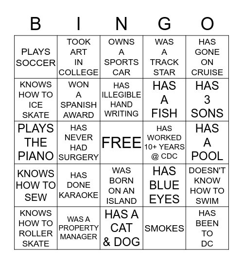 WORK BINGO Card