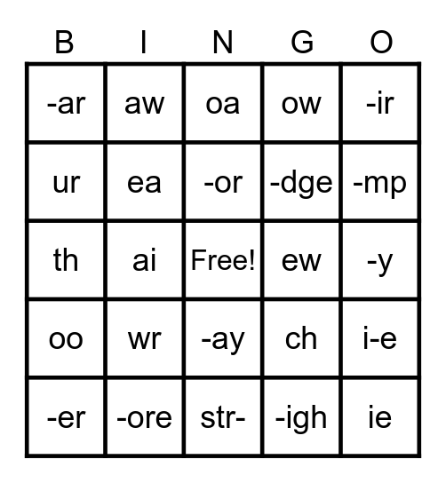 OG Sounds Bingo Card