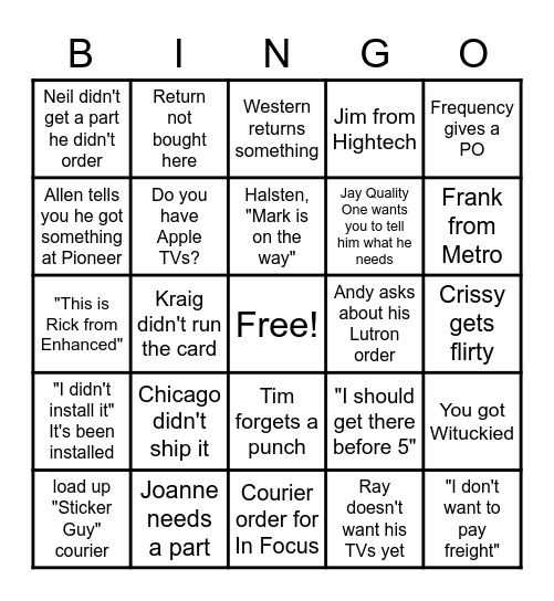 Bingo Card