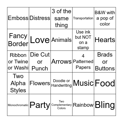 Let's Create Bingo Card