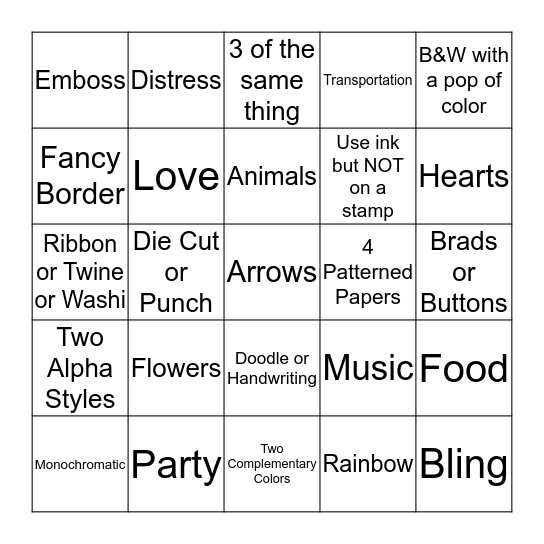 Let's Create Bingo Card