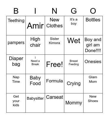 OH BOY!! It’s AMIR’S Story Bingo Card