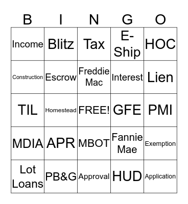 SUNBELT B-I-N-G-O Bingo Card