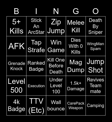 Apex Bingo Card