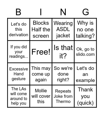 Dr. Zaidi Lecture Bingo Card