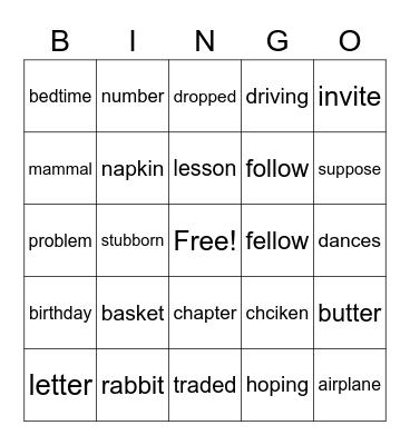 3-5/3 Bingo Card