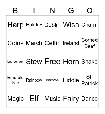 ST. PATRICK'S DAY Bingo Card