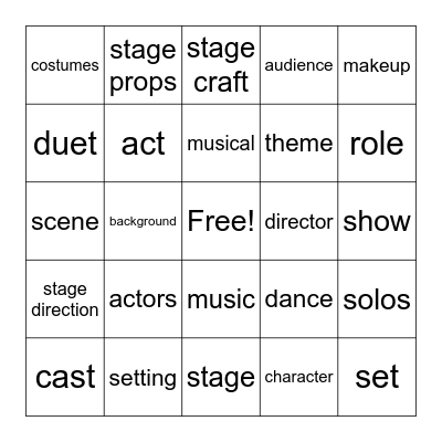 Drama Bingo Card