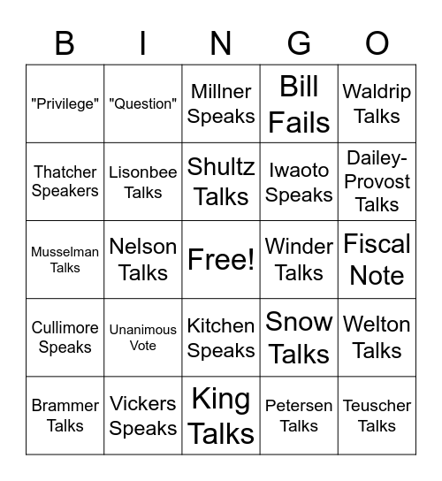 le.bingo.gov Bingo Card
