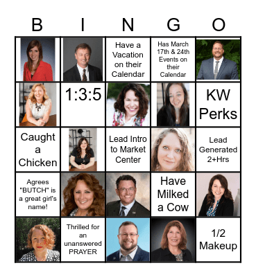 Madison East Team Meeting Bingo Card