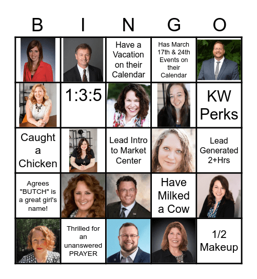 Madison East Team Meeting Bingo Card