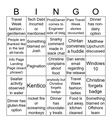 S91 Release Night Bingo Card