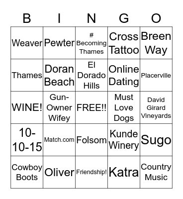 Melissa's Bachelorette Party!! Bingo Card