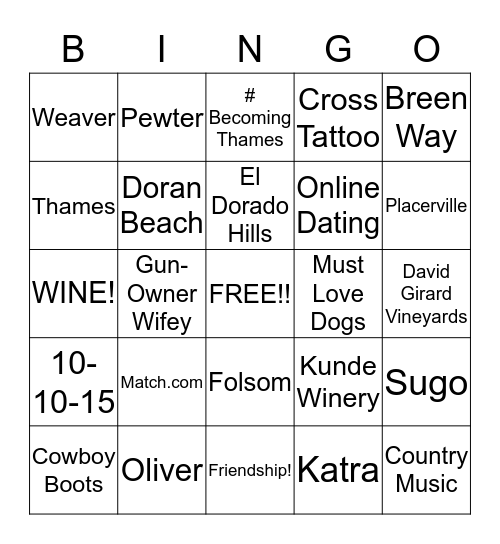 Melissa's Bachelorette Party!! Bingo Card