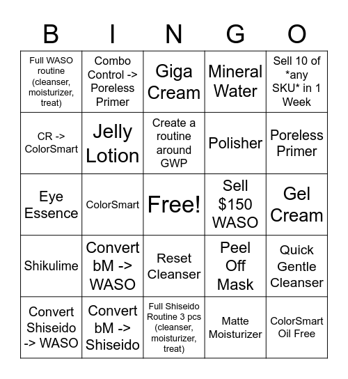 WASO Bingo Card