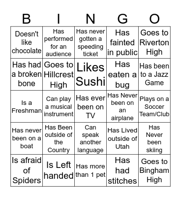 Find Someone Who . . . Bingo Card
