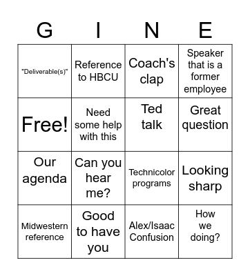 Dr. Gines Bingo Card