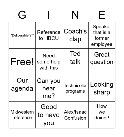 Dr. Gines Bingo Card