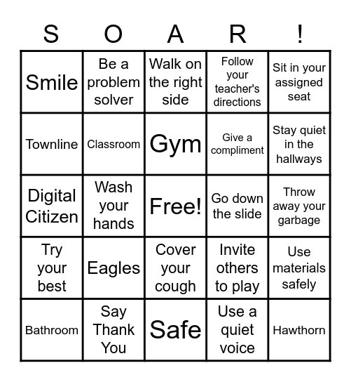 SOAR Bingo Card