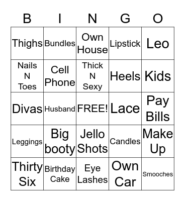 Cottonkandy Birthday Bash  Bingo Card