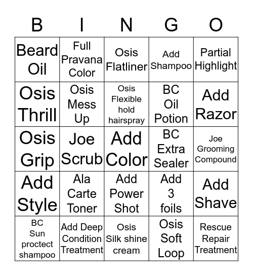 Bishops Bingo Card