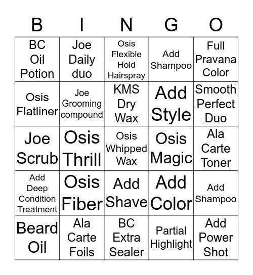 Bishops Bingo Card