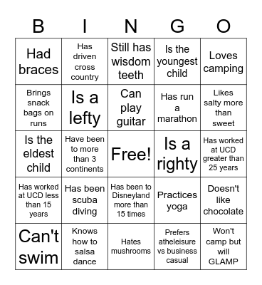 Pediatric Leadership BINGO Card