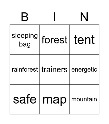 Unit 5 Bingo Card