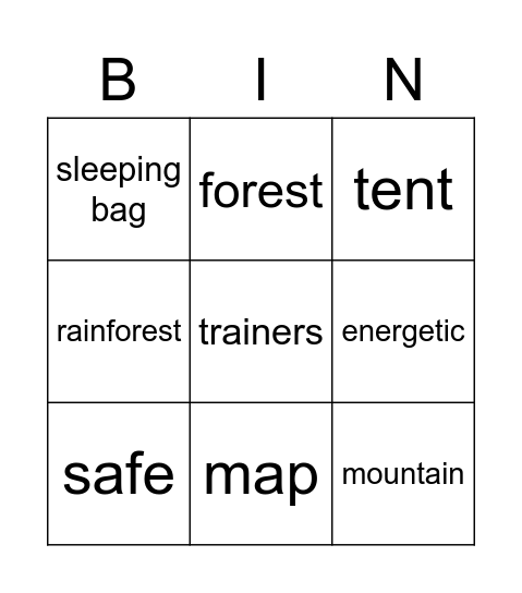 Unit 5 Bingo Card