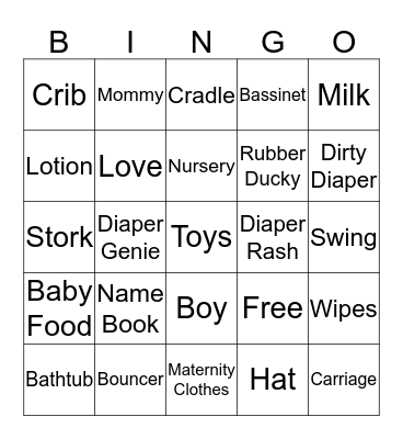 BABY SHOWER BINGO Card