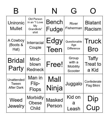 GATLINBURG BINGO Card