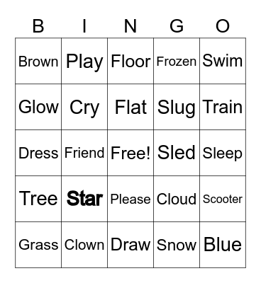 Blends Bingo Card