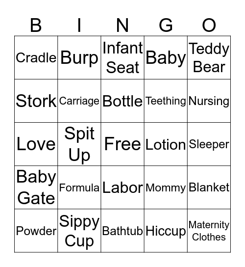 BABY SHOWER BINGO Card