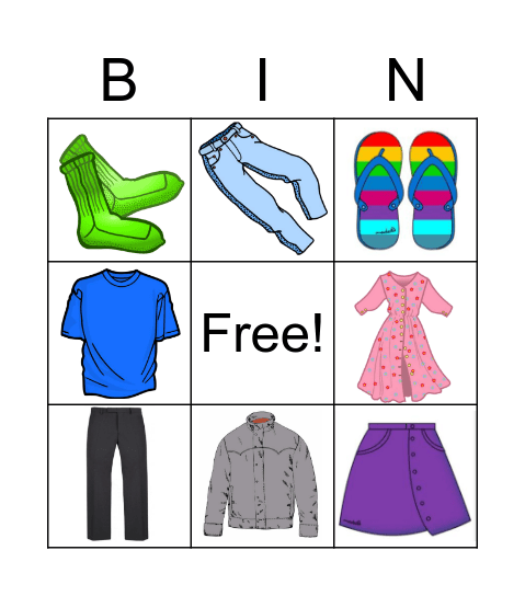 Clothes Lemon A Bingo Card