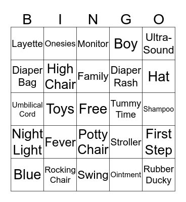 BABY SHOWER BINGO Card