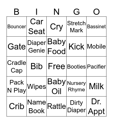 BABY SHOWER BINGO Card