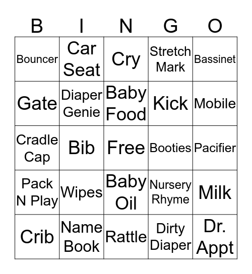 BABY SHOWER BINGO Card