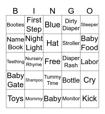 BABY SHOWER BINGO Card
