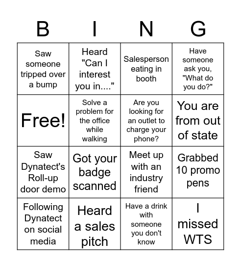 DYNATECT Bingo Card